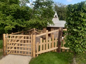 Highgrove chicken fence, cleft oak chicken fence, rustic chicken fence